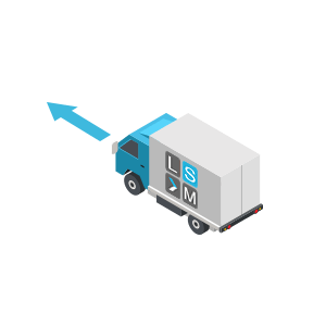 Symbolisches Versandmotiv für die geplante Lösung LSM Ship